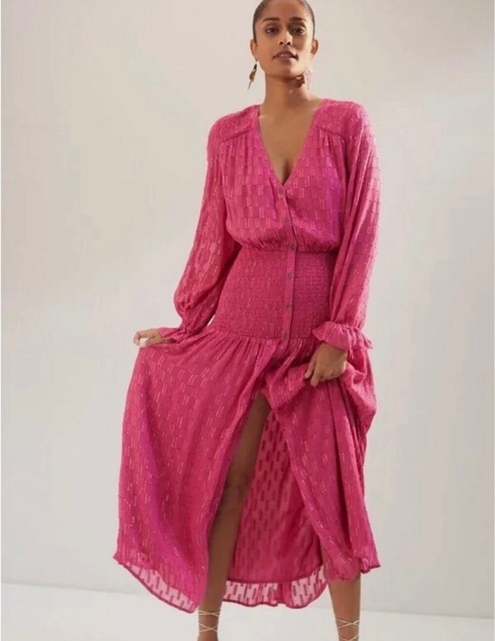 Anthropologie Smocked Maxi Dress